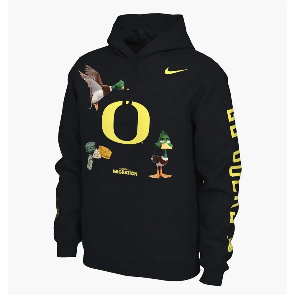 Men's Nike Black Oregon Ducks x Migration Pullover Hoodie - Picture 2 of 7